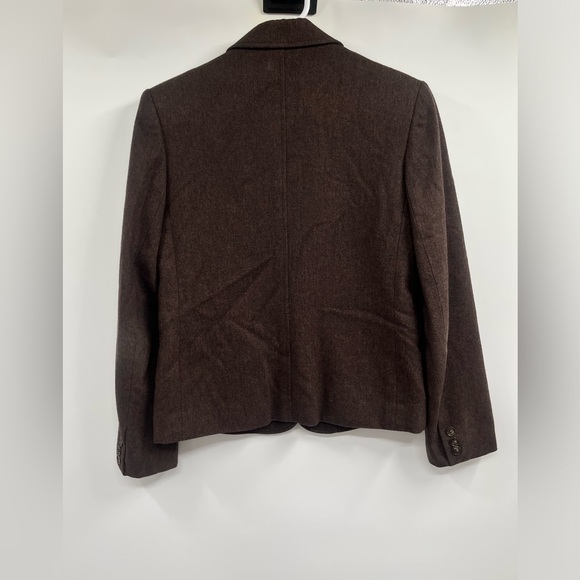 Womens Vintage Evan Picone Brown Wool Double Breasted Blazer Size 6 - Picture 10 of 13